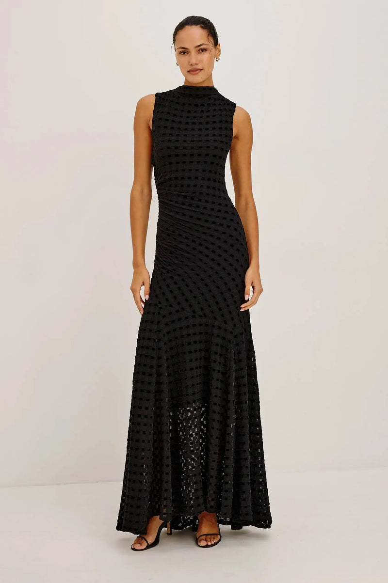 Rails Cosmos Maxi Dress - Black Checkerboard-Hand In Pocket