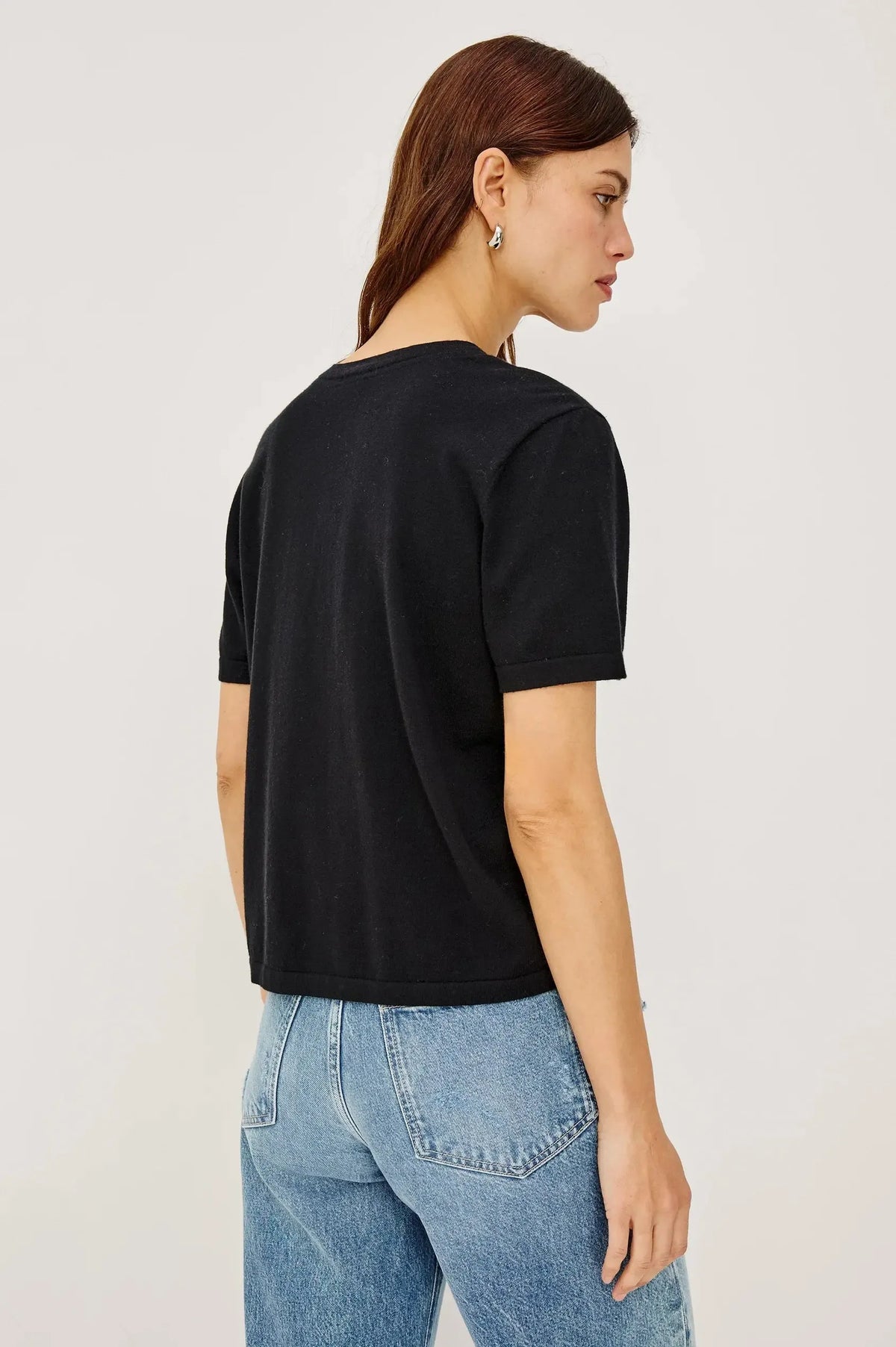Rails Cotton Cashmere Short Sleeve Tee - Black-Hand In Pocket