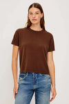 Rails Cotton Cashmere Tee- Espresso-Hand In Pocket