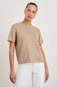 Rails Cotton Cashmere Short Sleeve Tee - Heather Oat-Hand In Pocket