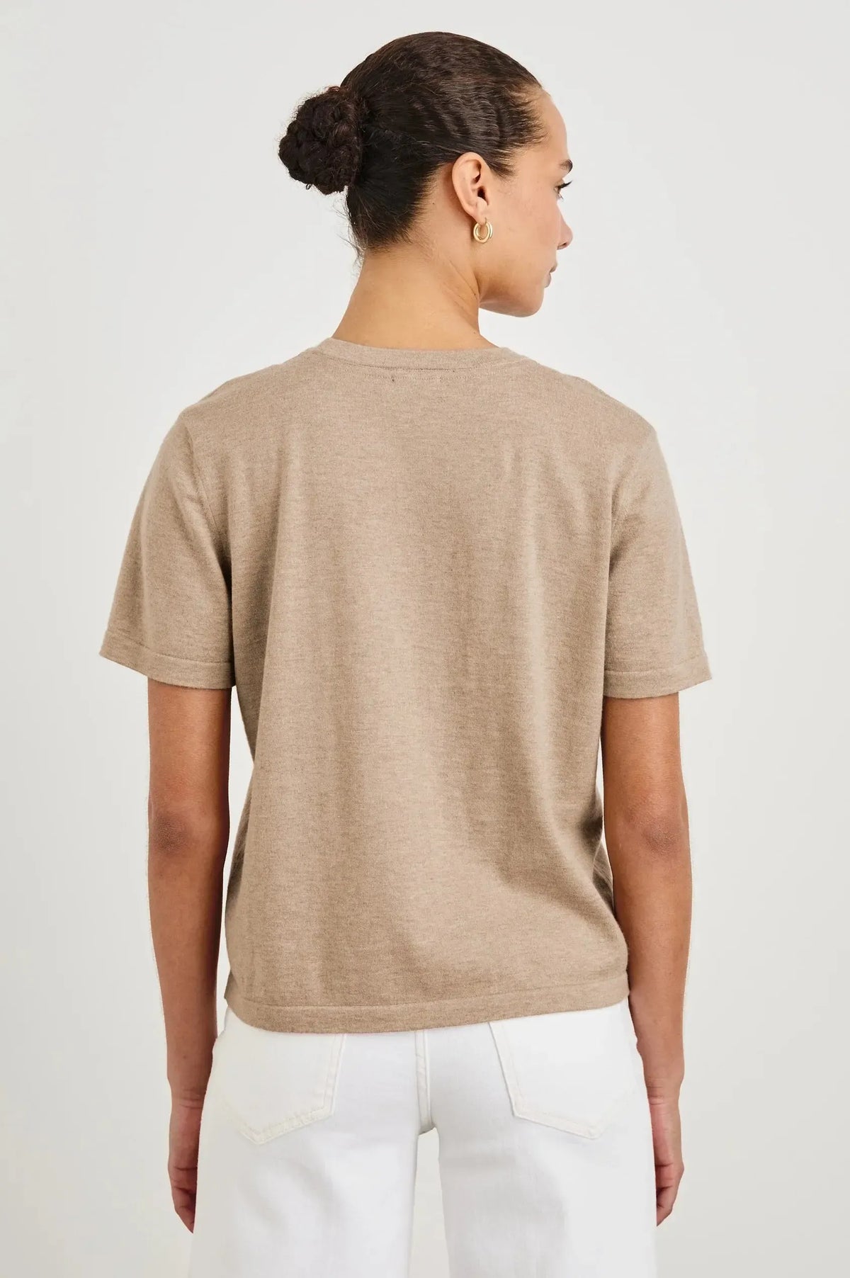 Rails Cotton Cashmere Short Sleeve Tee - Heather Oat-Hand In Pocket