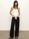 Sanctuary The Linen Marine Wide Leg- Black-Hand In Pocket
