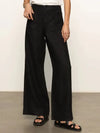 Sanctuary The Linen Marine Wide Leg- Black-Hand In Pocket