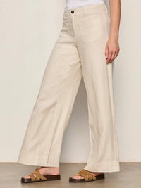 Sanctuary The Linen Marine Wide Leg - Summer Sand-Hand In Pocket