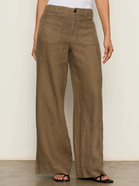 Sanctuary The Linen Marine Wide Leg - Timber-Hand In Pocket