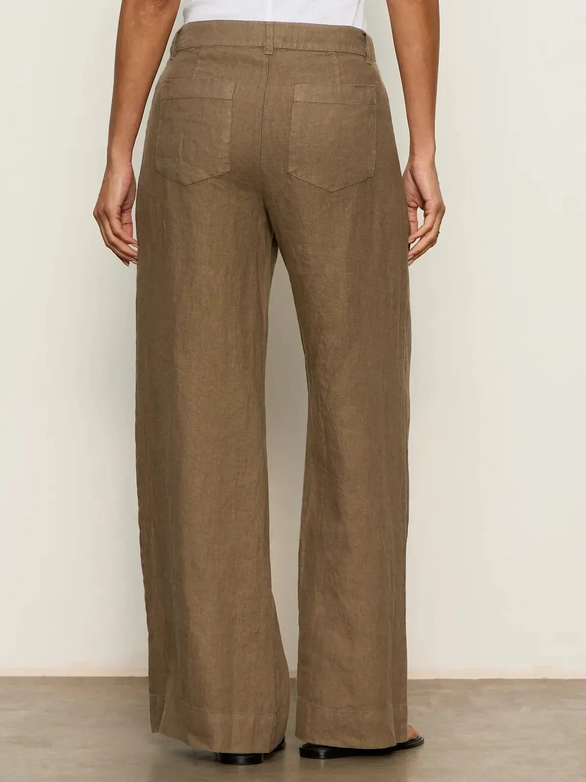 Sanctuary The Linen Marine Wide Leg - Timber-Hand In Pocket