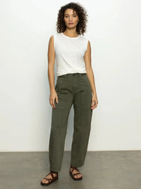 Sanctuary Boyfriend Utility Pants - Kalamata-Hand In Pocket