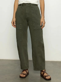 Sanctuary Boyfriend Utility Pants - Kalamata-Hand In Pocket