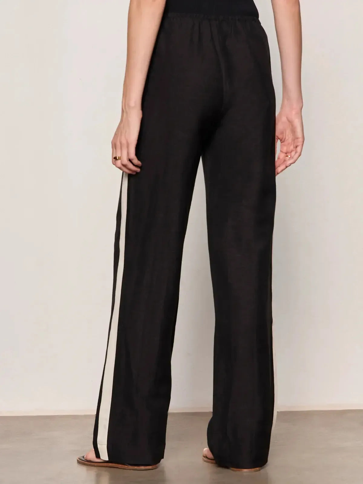 Sanctuary Casual Track Pant - Black/Summer Sand-Hand In Pocket