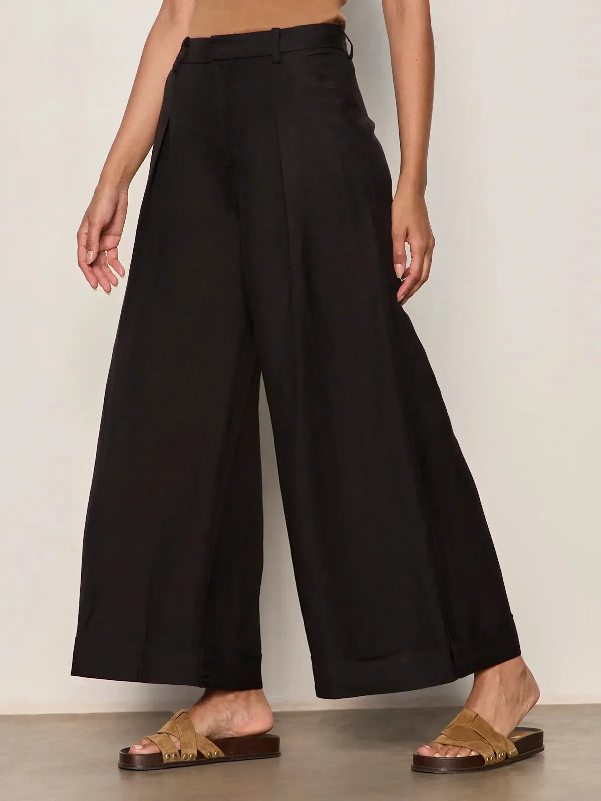 Sanctuary Terrace Linen Pant - Black-Hand In Pocket