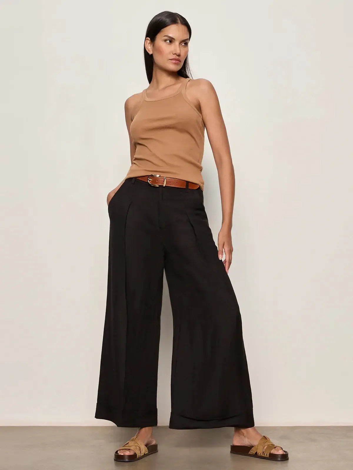 Sanctuary Terrace Linen Pant - Black-Hand In Pocket