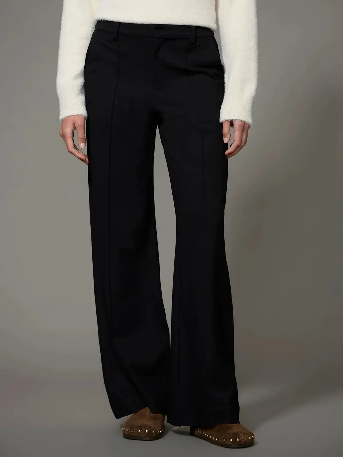 Sanctuary Marks Ponte Trouser - Black-Hand In Pocket