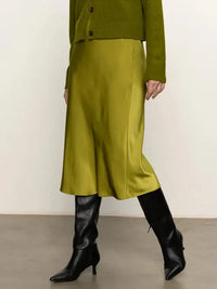 Sanctuary Everyday Midi Skirt - Martini Olive-Hand In Pocket