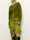 Sanctuary Everyday Midi Skirt - Martini Olive-Hand In Pocket