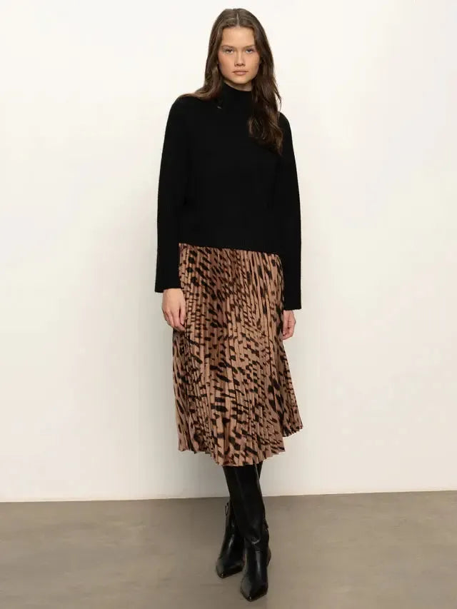 Sanctuary Nostalgia Pleated Midi Skirt - Mocha