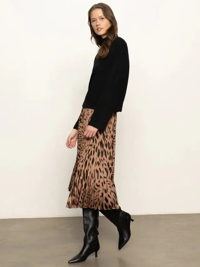 Sanctuary Nostalgia Pleated Midi Skirt - Mocha