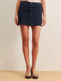 Sanctuary Mila Mini Skirt - Navy Blazer-Hand In Pocket