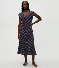Michael Stars Tess Midi Dress- Nocturnal-Hand In Pocket