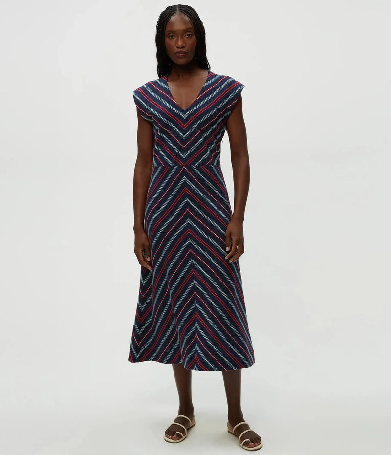 Michael Stars Tess Midi Dress- Nocturnal-Hand In Pocket