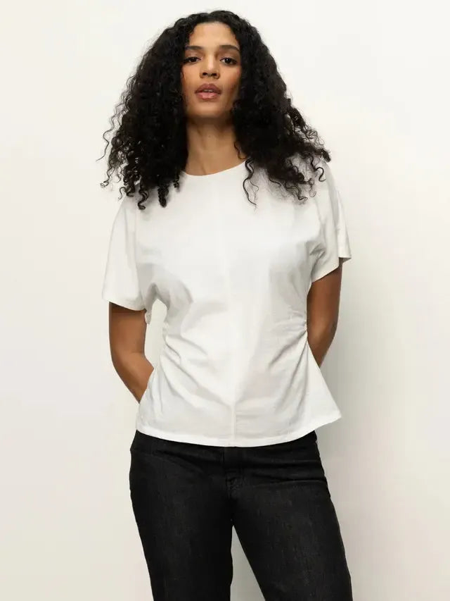 Sanctuary Shirred Waist Dolman - White-Hand In Pocket