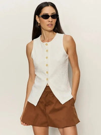 Sanctuary Nothing Extra Knit Vest - Chalk-Hand In Pocket