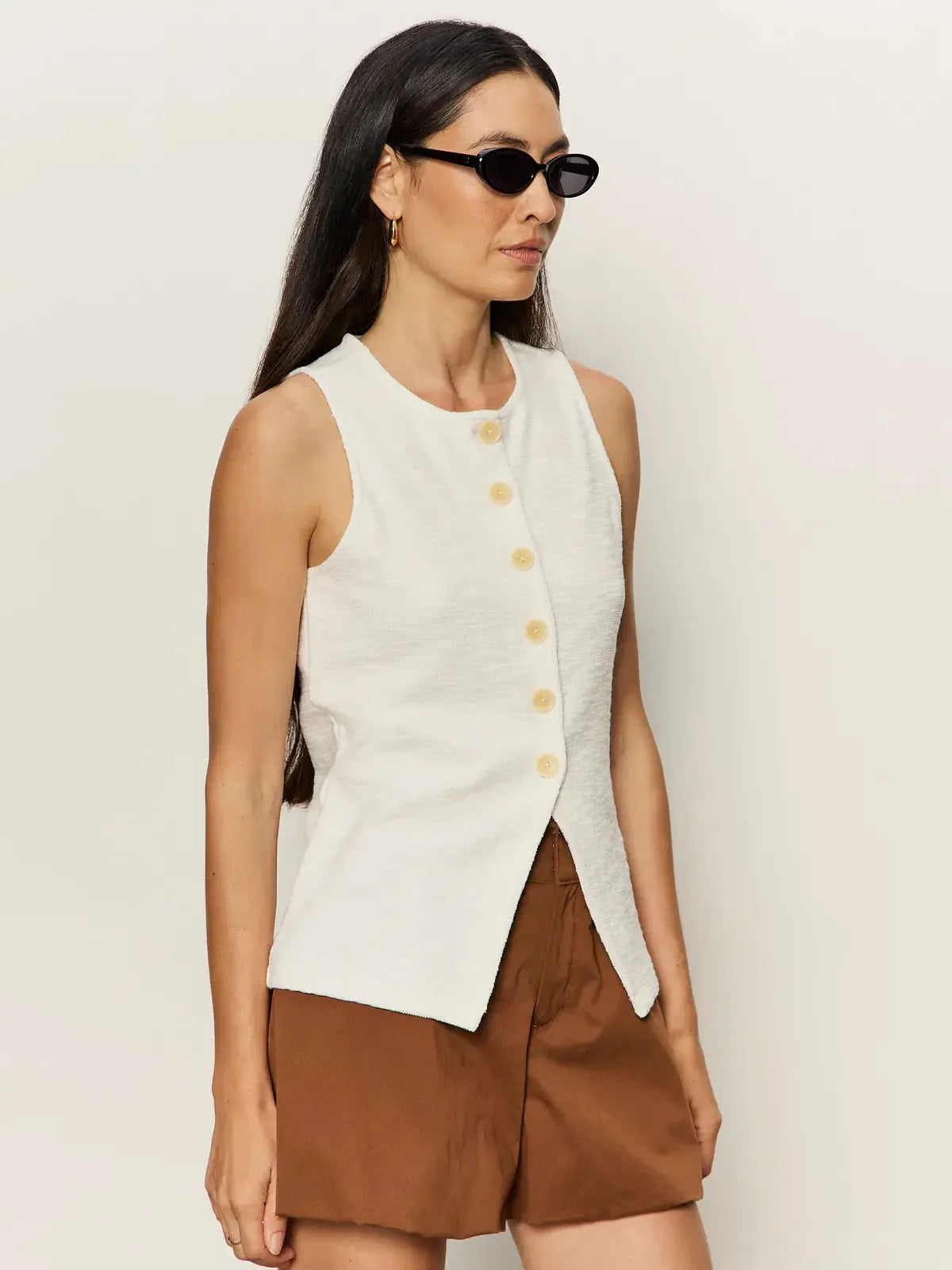 Sanctuary Nothing Extra Knit Vest - Chalk-Hand In Pocket