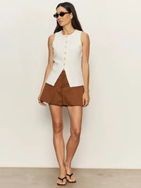 Sanctuary Nothing Extra Knit Vest - Chalk-Hand In Pocket