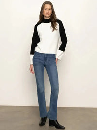 Sanctuary Downtown Mock Neck Sweater - Black/ Chalk