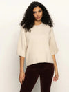 Sanctuary Ribbed Sweater Tee - Mother Of Pearl-Hand In Pocket