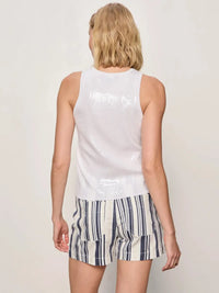 Sanctuary Summer Shine Sequin Shell - White-Hand In Pocket