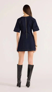 MINKPINK Camilla Short Sleeve Mini Dress - Indigo-Hand In Pocket
