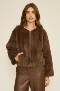 Lucy Paris Audrey Faux Fur - Brown-Hand In Pocket