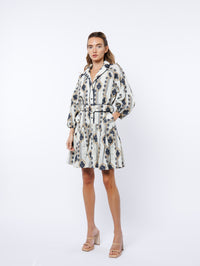 Ciebon Jasper Mini Dress - White Multi-Hand In Pocket