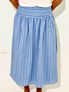 Mina Striped Midi Skirt - Blue-Hand In Pocket