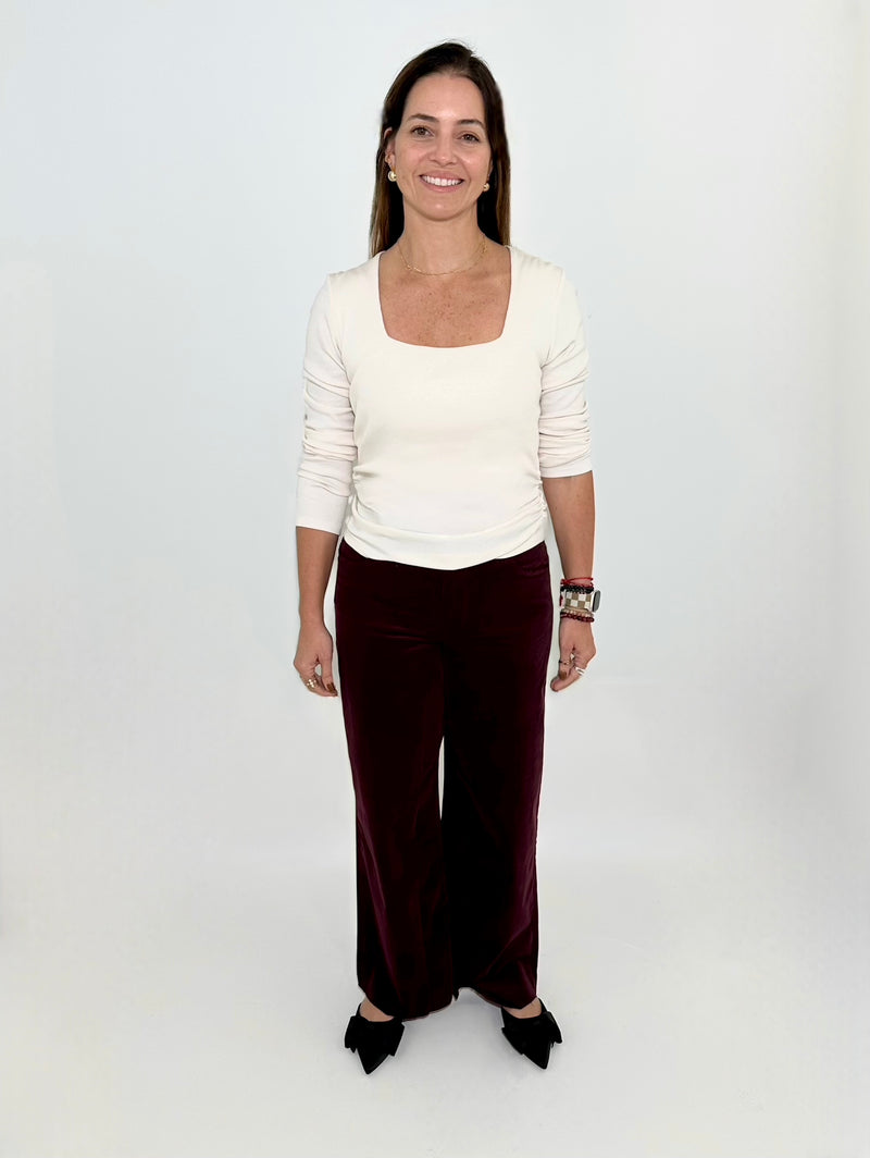 Michael Stars Sarah Square Neck LS - Chalk