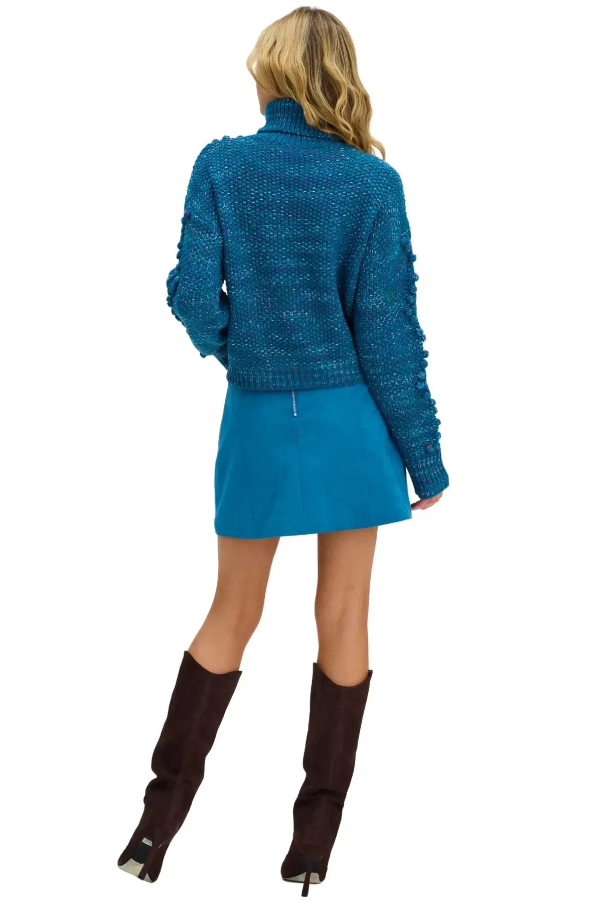 Allison Daphne Sweater - Teal Multi-Hand In Pocket
