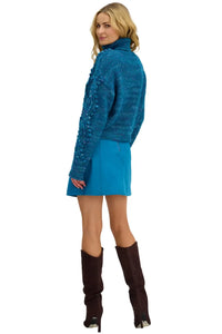 Allison Daphne Sweater - Teal Multi-Hand In Pocket