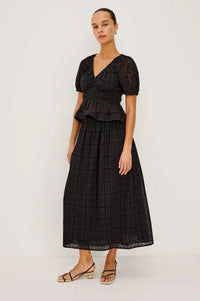 Rails Dax Midi Skirt - Black Grid-Hand In Pocket