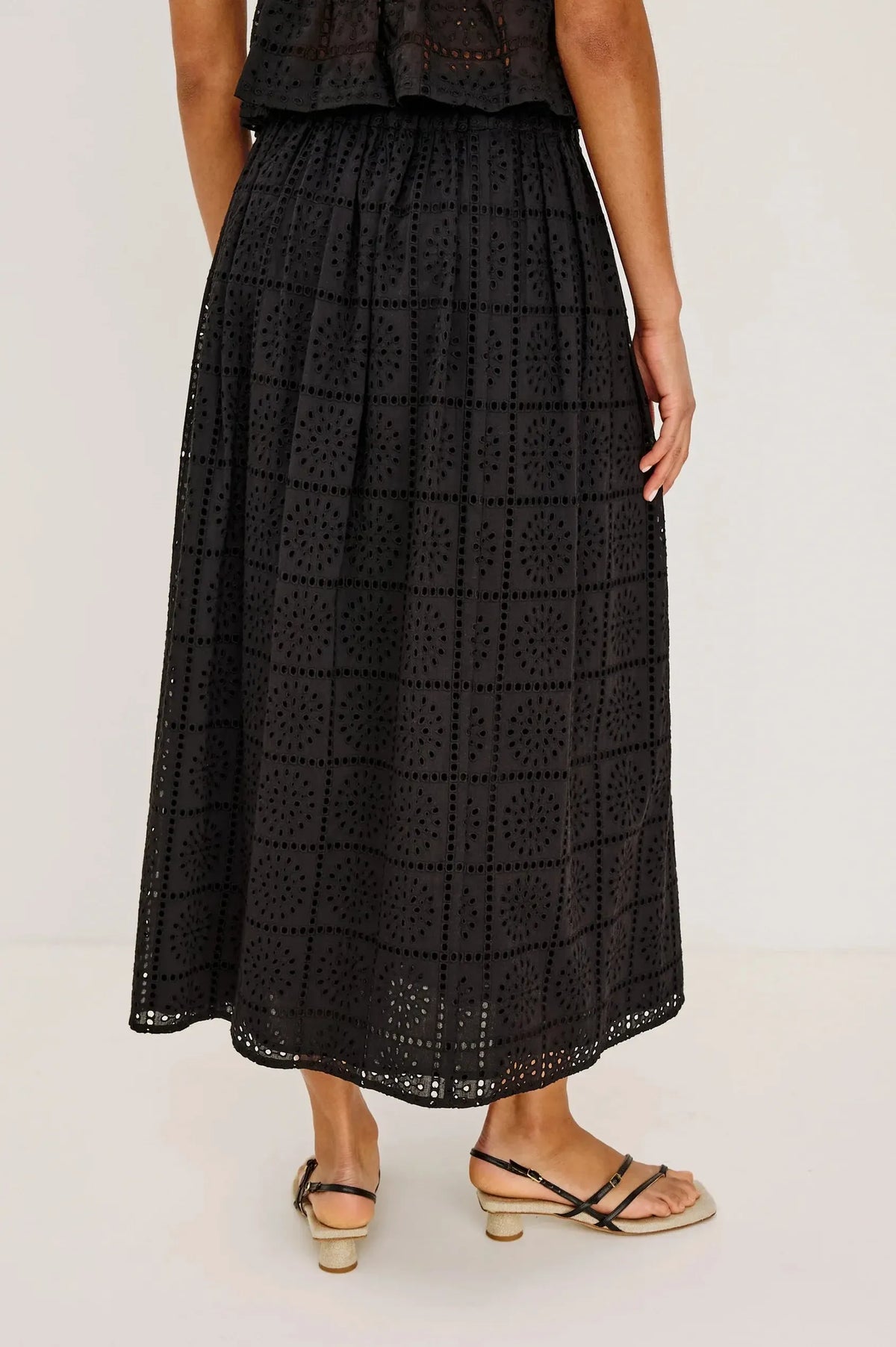 Rails Dax Midi Skirt - Black Grid-Hand In Pocket