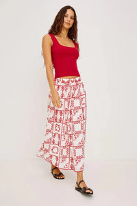 Rails Dax Skirt - Ivory Red Handkerchief-Hand In Pocket