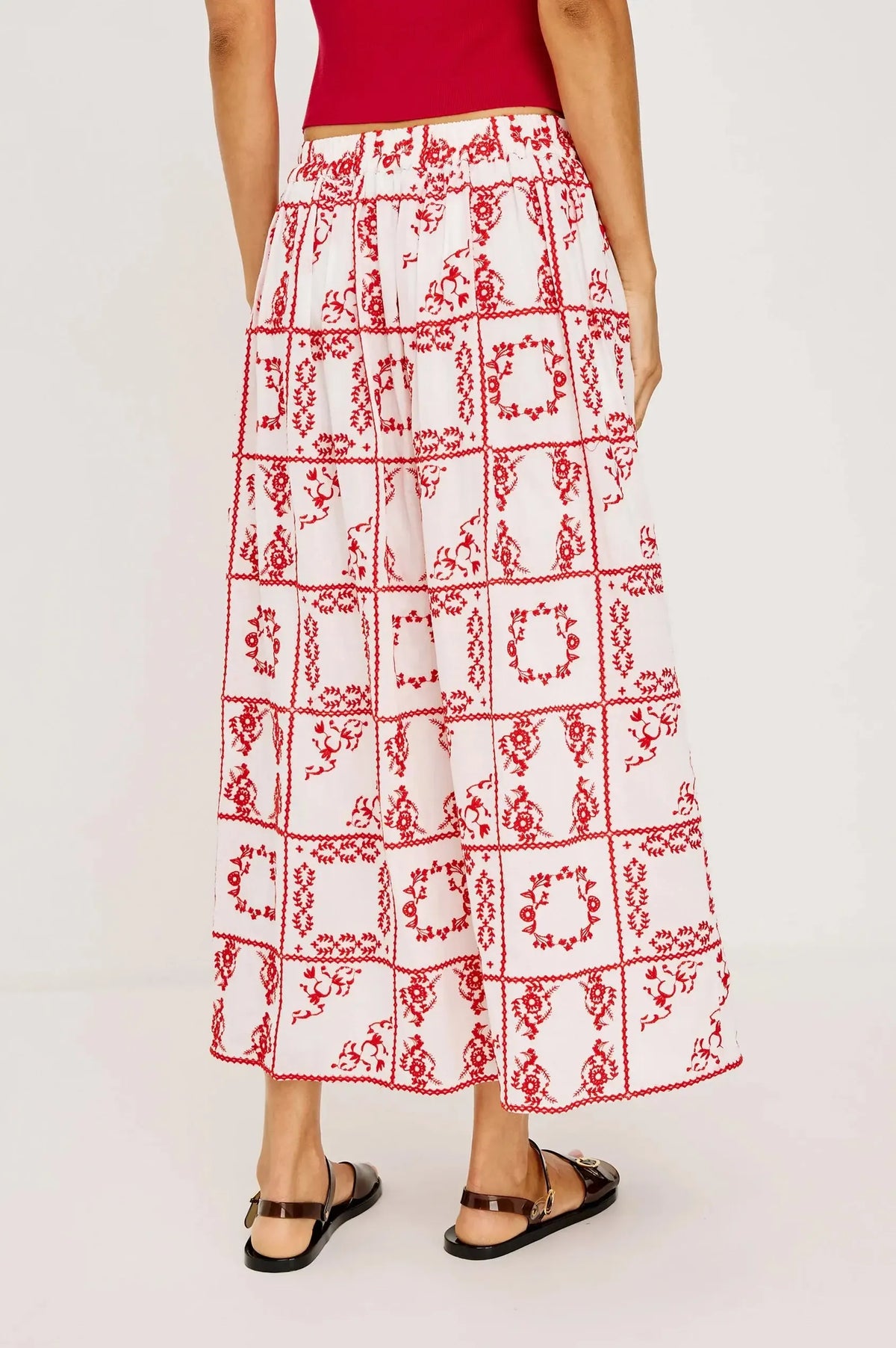 Rails Dax Skirt - Ivory Red Handkerchief-Hand In Pocket