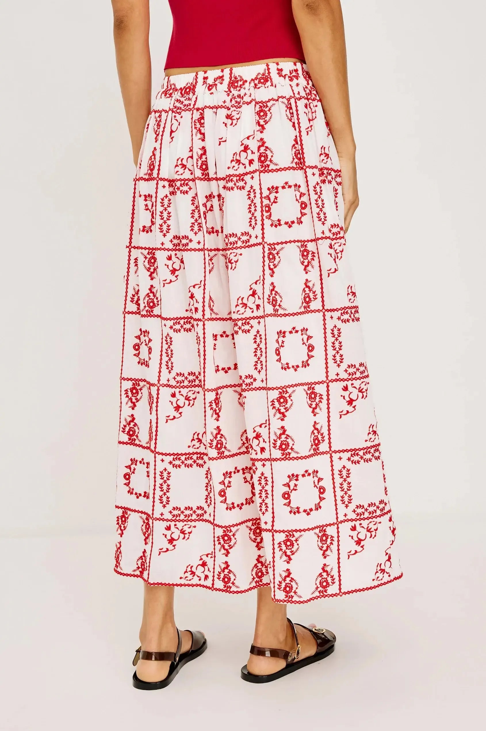 Rails Dax Skirt - Ivory Red Handkerchief-Hand In Pocket