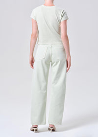 Agolde Arc Jean- Mint Cream-Hand In Pocket