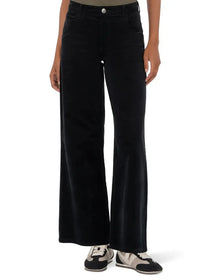 KUT Meg High Rise Fab Ab Wide Leg Corduroy - Black