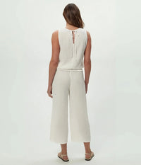 Michael Stars Janelle Tie Neck Tank - Chalk-Hand In Pocket