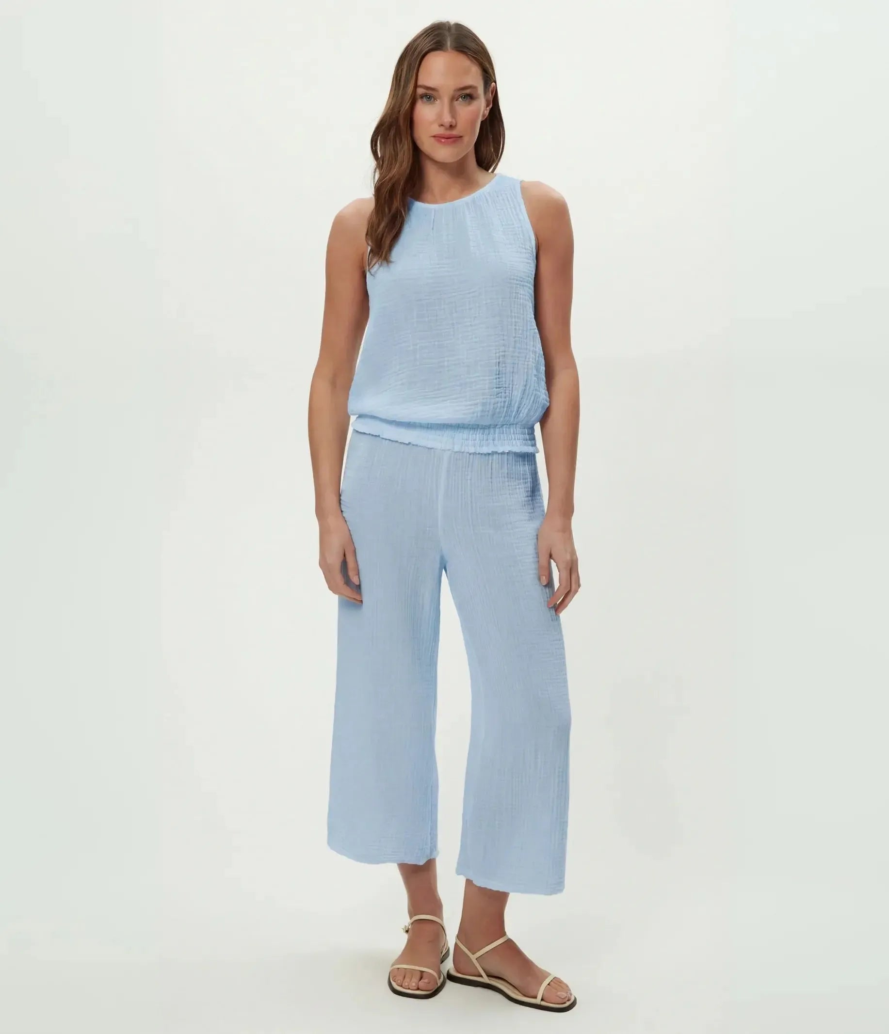 Michael Stars Janelle Tie Neck Tank - Splash-Hand In Pocket