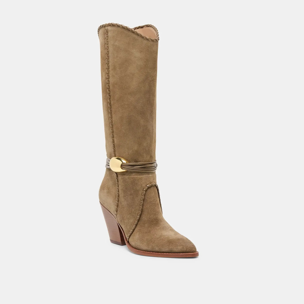 Dolce Vita Jody Suede Boots - Olive-Hand In Pocket