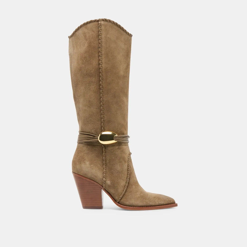 Dolce Vita Jody Suede Boots - Olive-Hand In Pocket