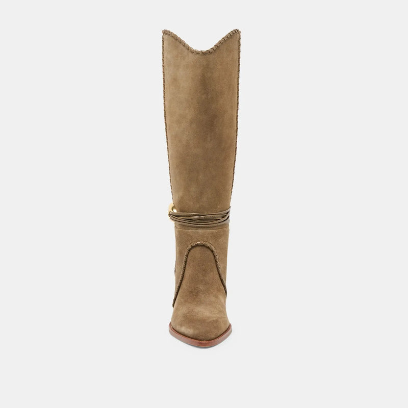 Dolce Vita Jody Suede Boots - Olive-Hand In Pocket