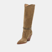 Dolce Vita Jody Suede Boots - Olive-Hand In Pocket